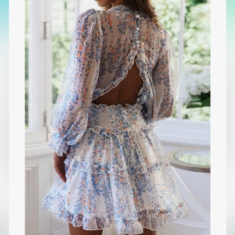 Amazon Ruffle Floral Dress - Picture 2 of 3